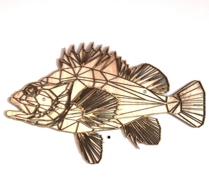 Yelloweye rockfish sculpture by Emily Longbrake