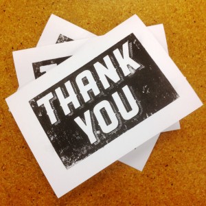 day 207: thank you cards