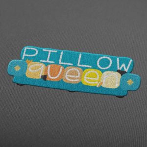 pillow queen embroidery illustration